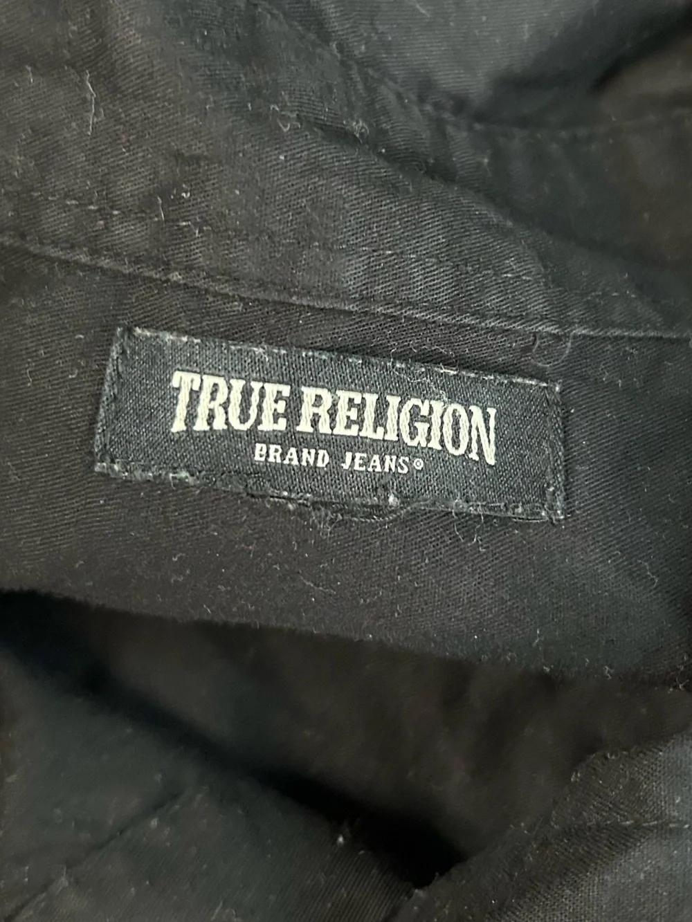 True Religion Black Graphic Button-Up Shirt